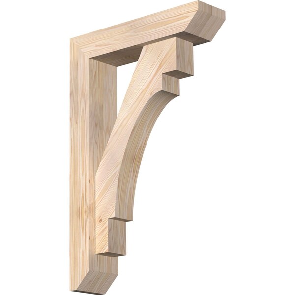 Ekena Millwork Merced Slat Smooth Bracket w/ Offset Brace, Douglas Fir, 5 1/2"W x 22"D x 34"H BKT0604X22X34MRC06SDF - main